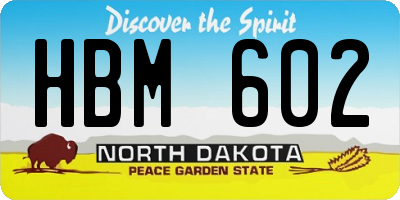 ND license plate HBM602