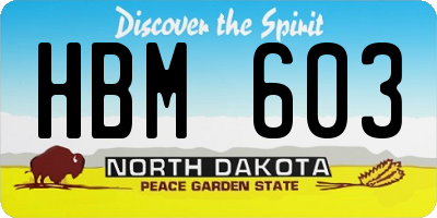 ND license plate HBM603