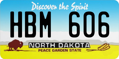 ND license plate HBM606