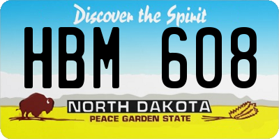 ND license plate HBM608