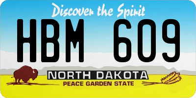 ND license plate HBM609