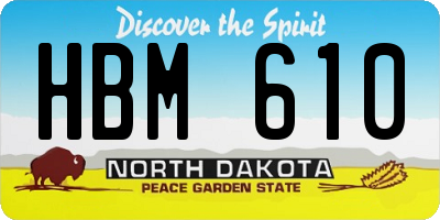 ND license plate HBM610