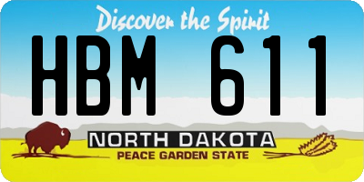 ND license plate HBM611
