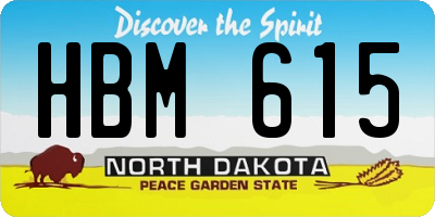 ND license plate HBM615