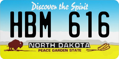 ND license plate HBM616