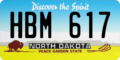 ND license plate HBM617