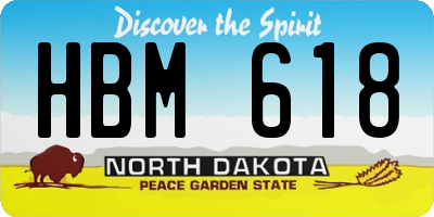 ND license plate HBM618