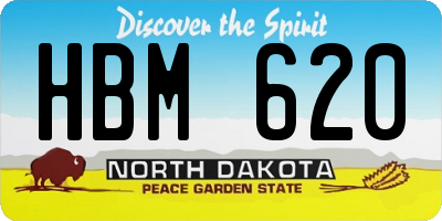 ND license plate HBM620