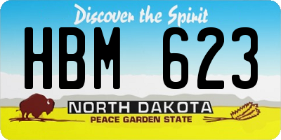 ND license plate HBM623