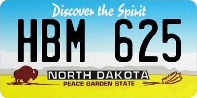 ND license plate HBM625