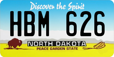 ND license plate HBM626