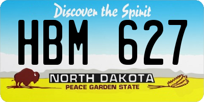 ND license plate HBM627