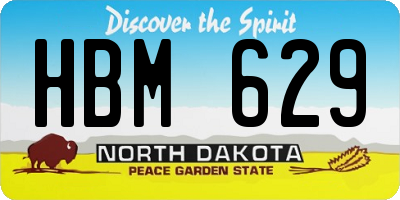 ND license plate HBM629