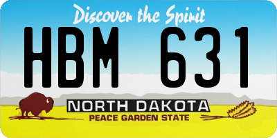 ND license plate HBM631