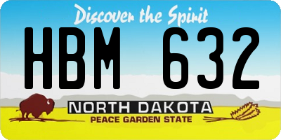 ND license plate HBM632