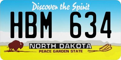 ND license plate HBM634