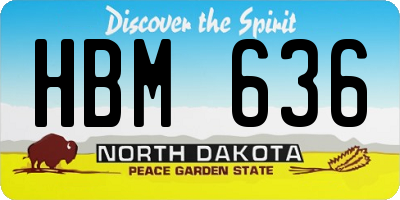 ND license plate HBM636