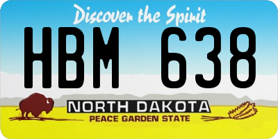 ND license plate HBM638