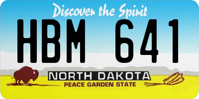 ND license plate HBM641