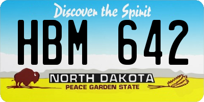 ND license plate HBM642