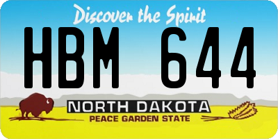 ND license plate HBM644