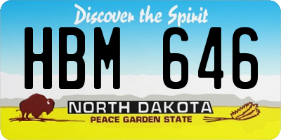 ND license plate HBM646