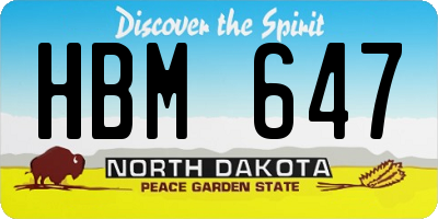 ND license plate HBM647