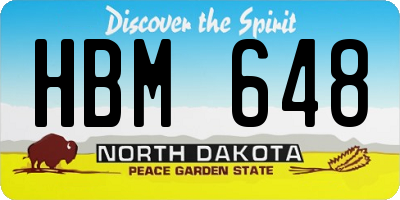 ND license plate HBM648