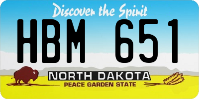 ND license plate HBM651