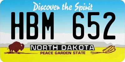 ND license plate HBM652