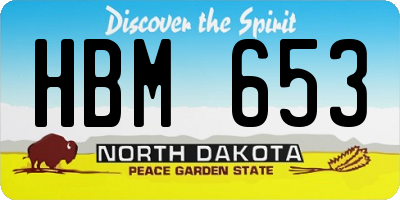 ND license plate HBM653