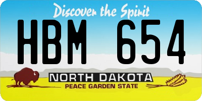 ND license plate HBM654