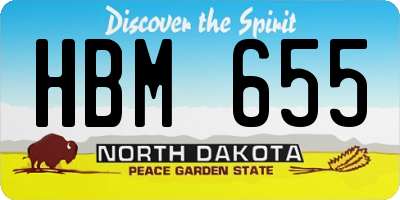 ND license plate HBM655
