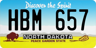 ND license plate HBM657