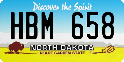ND license plate HBM658