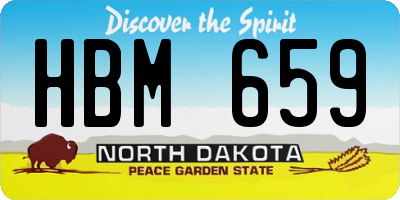 ND license plate HBM659