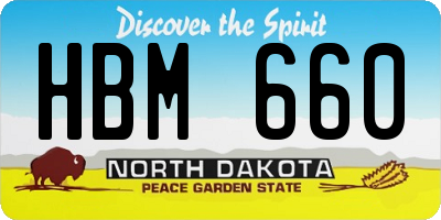 ND license plate HBM660