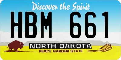 ND license plate HBM661