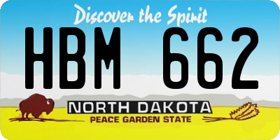 ND license plate HBM662