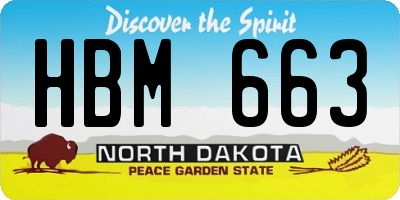 ND license plate HBM663