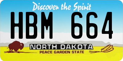 ND license plate HBM664