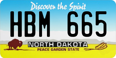 ND license plate HBM665