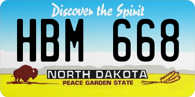 ND license plate HBM668