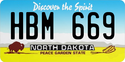 ND license plate HBM669