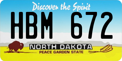 ND license plate HBM672