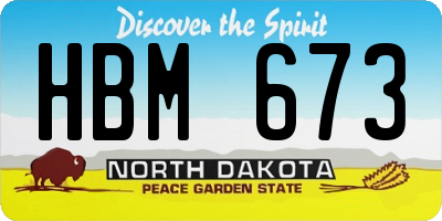 ND license plate HBM673