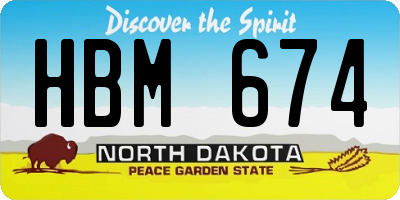 ND license plate HBM674