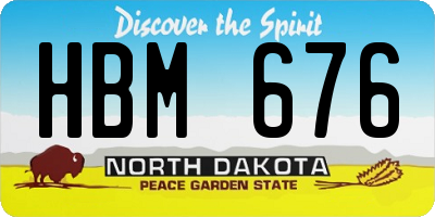 ND license plate HBM676