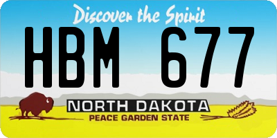 ND license plate HBM677