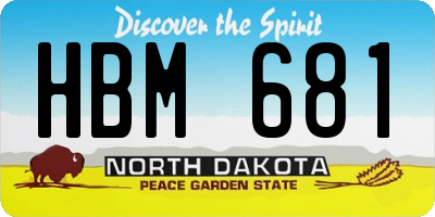 ND license plate HBM681